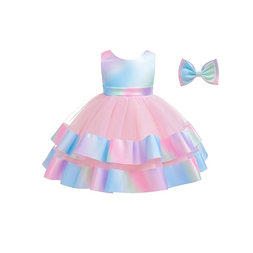 Baby Girls Big Bowknot Lace Dresses Toddler Ruffles Infant Easter