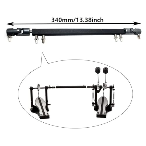 image for TUOREN Double Kick Drum Pedal Drive Shaft Steel Bass Drum Pedal Linkag