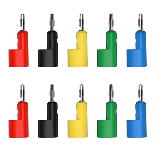Fiche Banane 4mm en Cuivre pour Éviter les Fausses Connexions Électriques, Kit de 10