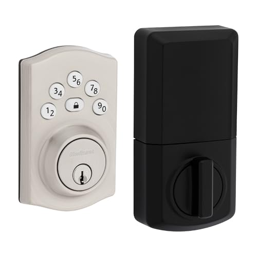 Kwikset Powerbolt 240 5-Button Keypad Satin Nickel Traditional Electronic Deadbolt Door Lock, Featuring Convenient Keyless Entry, Customizable User Codes and Auto-Locking - image 1