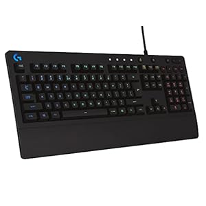 Logitech G G213 Prodigy Gaming Keyboard, LIGHTSYNC RGB Backlit Keys, Spill-Resistant, Customizable Keys, Dedicated Multi-Media Keys, QWERTY UK Layout – Black