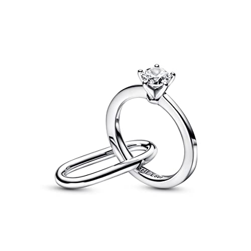 PANDORA ME Marry Me Doppel-Link aus Sterling Silber, mit Cubic Zirkonia verziert, aus der PANDORA Me Collection, 792525C01