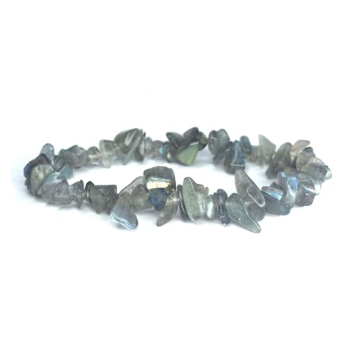 LLUXIA Pulsera de Labradorita Natural - Brillos en bruto Pulidos - Joya...