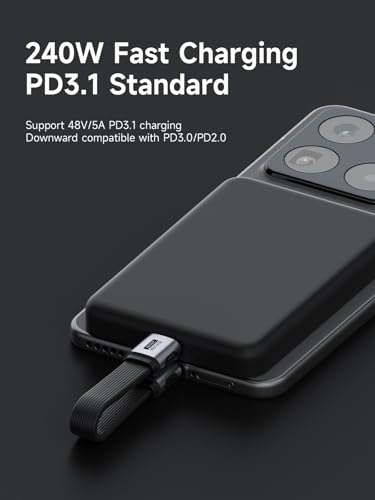 Image of Hagibis USB4 cable, 80Gbps Data Transfer, 240W Fast Charging USB-C Cable, 8K@60Hz USB 4 V2.0 Short Cable for iPhone 17 16 15 Pro Max, iPad Pro, Thunderbolt 5 /4 (Straight, 25cm)