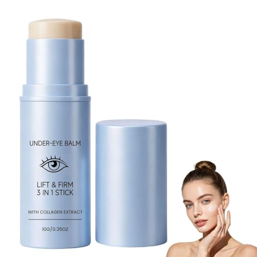 Korean Under Eye Balm Hydrating Eye Balm Stick Collagen-Infused Multi Balm Firming and Smoothing Eye Care Stick Lightweight 3-in-1 Formula for Fine Lines and Dark Circles 0.35 OZ (1)