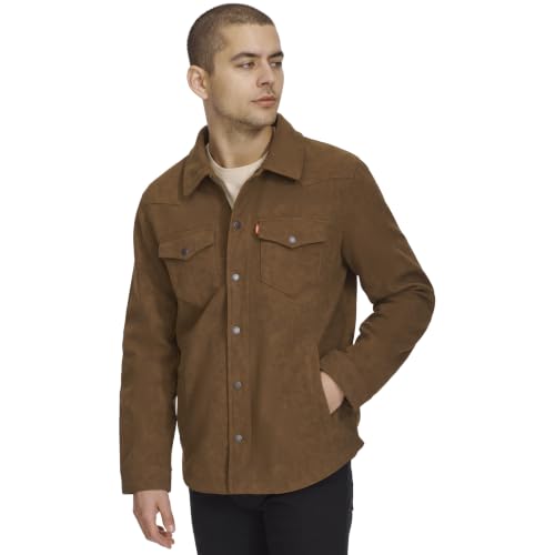 Image of Levi's Men's Faux Leather Shirt Jacket