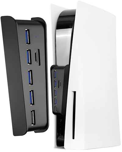 Ampiamente usato: 4 porte USB possono essere utilizzate per dispositivi esterni come Playstation 5 HD Camera o altri dispositivi di gioco USB, ad esempio volante da corsa USB o joystick per aerei. Nota: c'è solo una porta USB in grado di supportare la ricarica rapida per dualsense o smartphone