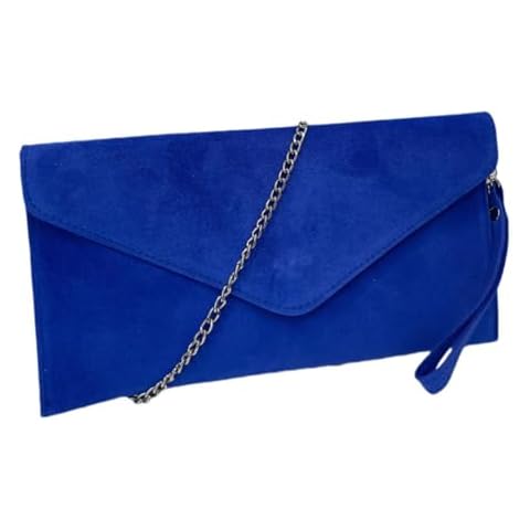 LeahWard Royal Blue Suede Clutch Bag Cover