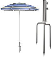 5PCS spiaggia ombrello sabbia ancoraggio ombrello spike ombrello estensibile supporto supporto per canna da pesca sole spiaggia giardino patio