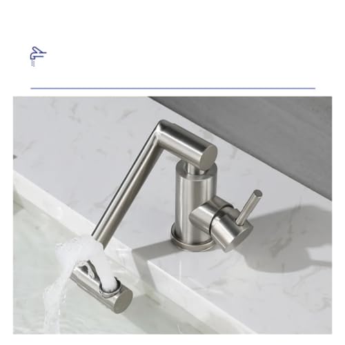 Mitigeur d'Évier de Cuisine Robinet de Salle de Bain Eau Chaude Froide Pivotant - 7