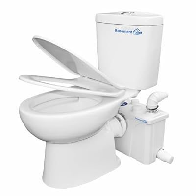 700W Macerator Pump Toilet Three Piece Round Bowl Toilet with Macerating Pump Macerating Upflush Toilet Kit Macerating Toilet (700 w)