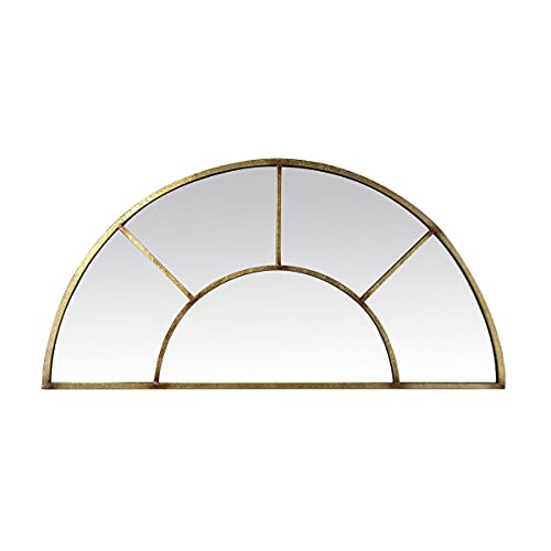 EMDE Espejo ventana Media Luna en metal dorado 92x46cm