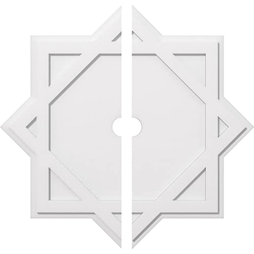 Ekena Millwork CMP38AL2-03000 Axel Architectural Grade PVC Contemporary, Two Piece Urethane Ceiling Medallions 38"OD x 3"ID x 21"C x 1"P