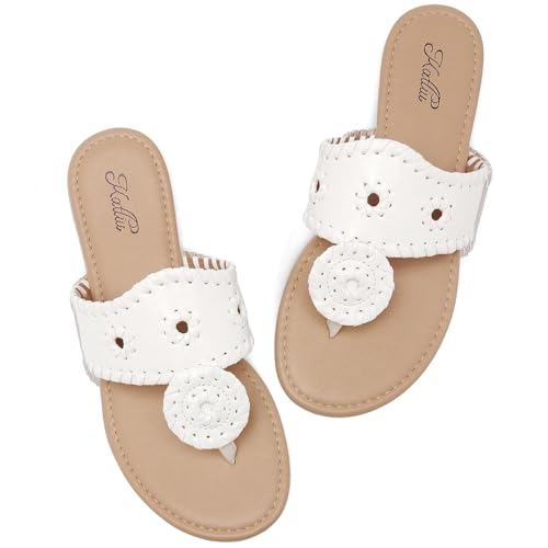 katliu Sandalias Planas para Mujer Chanclas Cruzadas Moda Slip On Casual Comodos 39