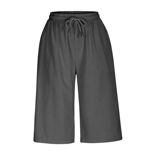 Pantalones s Mujer Color sólido Casual bolsillos Encaje-up cuarto Pantalones s respirables4