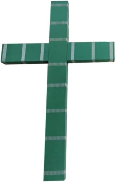 36-Inch Meadow Floral Foam Cross with Wooden Backboard & Hanging Hook, Wet Foam Cross Form for Sympathy & Memorial Arrangements, Upright Display (1)