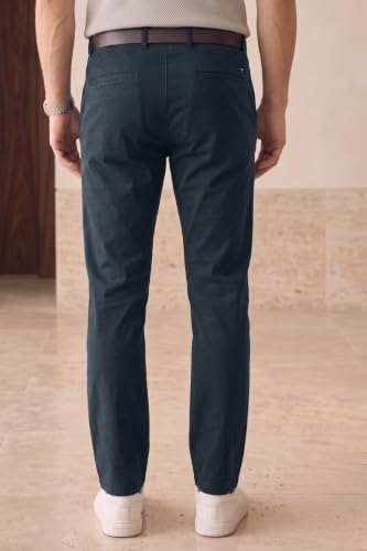 Image of Louis Philippe Men's Slim Fit Slant Pocket Made of Stretch Fabric Solid Casual Trouser