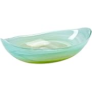 Abbott Collection 87-48824/SEA Glass Oval Bowl, Turquoise and Green