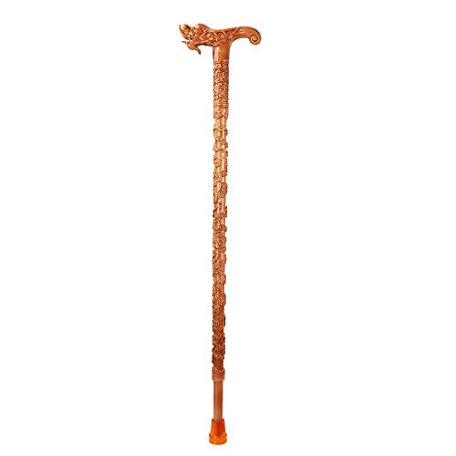 Canne solide main en bois sculpté béquilles gens âgés A