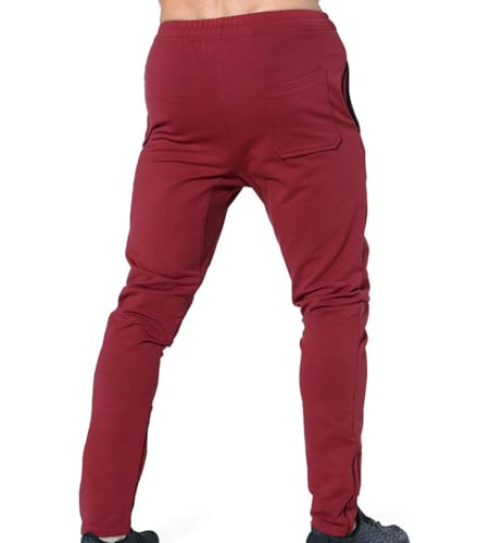 Image of BROKIG Mens Zip Joggers Pants - Casual Gym Workout Track Pants Comfortable Slim Fit Tapered Sweatpants with Pockets