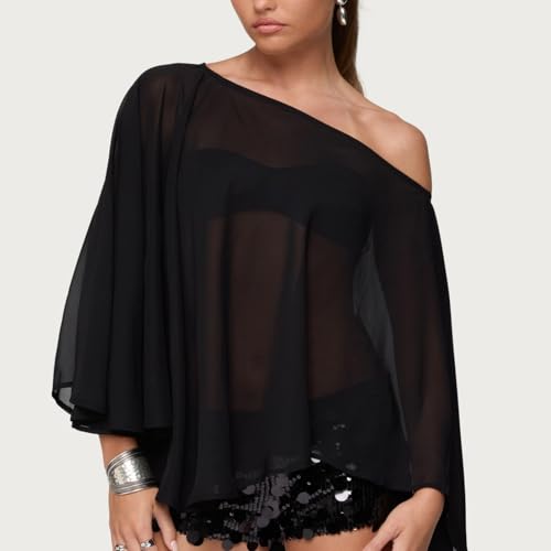 Womens Sheer Poncho Shrug Bolero Lightweight Cover Up Pullover Shrugs Shawl Sweater3