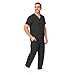 M&M SCRUBS Men Scrub Set Medical Scrub Top and Pants M Black