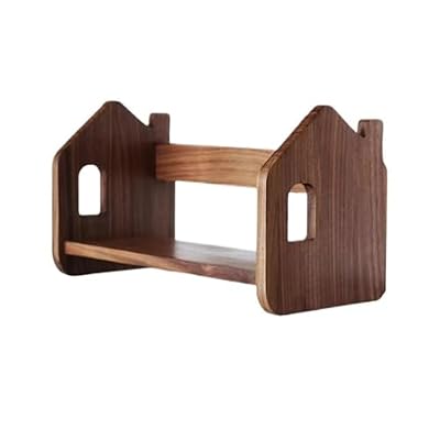 CFGH6FDF Countertop Creativity Organizer Rack Black Walnut Small Bookshelf for Home Officee Dormitory Freestanding Book Shelf