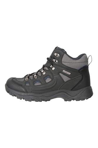 Mountain Warehouse Adventurer Mens Waterproof Boots - Isodry Shoes With Synthetic Upper, Mesh Lining, Deep Lugs & Eva Cushioning - Spring Summer, Hiking & Outdoors Black Adult Shoe Size10.5 - 5