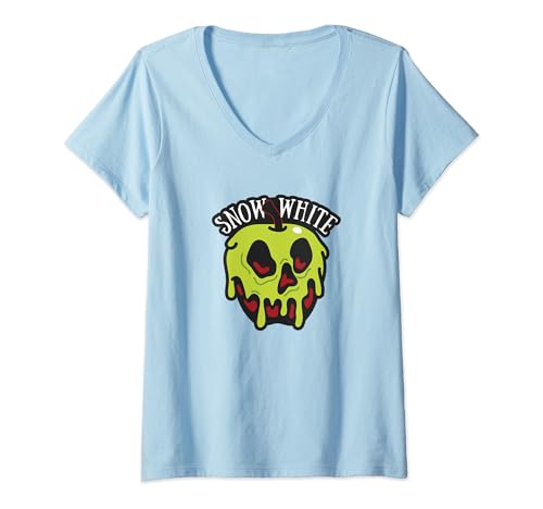 T-shirt Blanche-Neige femme col v Disney vêtement coton pomme empoisonnée