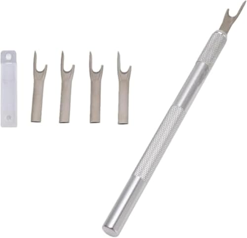 Zerodis Seam Cutter, 5 Piece Metal Seam Ripper Set with Replacement Blade Aluminum Alloy Handle Stitch Unpicker for Sewing
