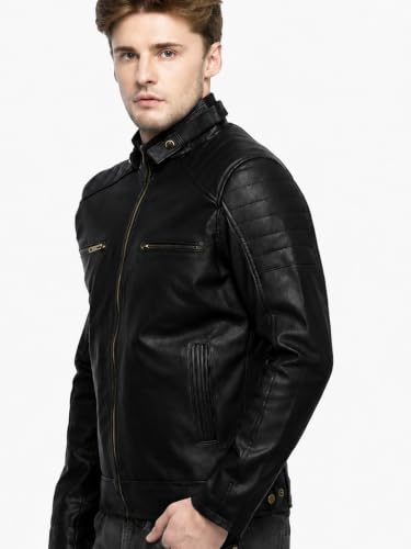 Image of Leather jacket for men standard length