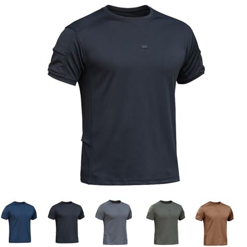 Tactishirt Outdoor Performance Tactical Shirt Men, Mens Polo Short Sleeve Shirts Athletic Golf Collared T-Shirt