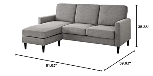 Dhp Dorel Living Beckie Reversible Upholstered, Gray Sectional #TOP1