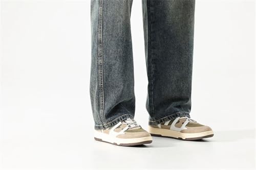 Men Baggy Pants Summer Straight Cut Loose Denim Pants Streetwear Pockets Vintage Wide Leg Jeans3