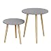 Produktbild SONGMICS Beistelltische rund, 2er Set, Sofatische, modern, skandinavischer Stil, Couchtische mit Beinen aus Massivholz, Tischkombination fürs Wohnzimmer, Balkon, Kiefernholz, Grau-Natur LET07GY