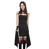 LIKUNGOU Yor Forger Cosplay Kostüm Full Set Damen Dorn Prinzessin Schwarzes Gothic Kleid Halloween Outfit Zubehör (S)