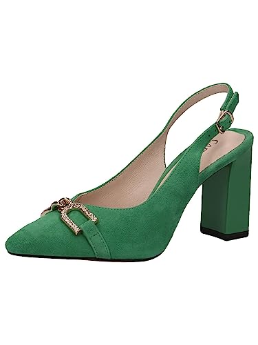 Caprice Damen 9-9-29600-20 Pumps Sling, Green Suede, 39 EU