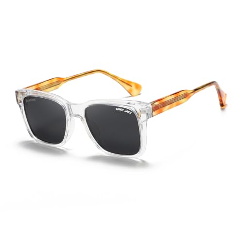 Image of grey jack Full Rim Rectangle Sun Glasses Stylish Sunglasses for Men Women Polarized UV Protection 3317