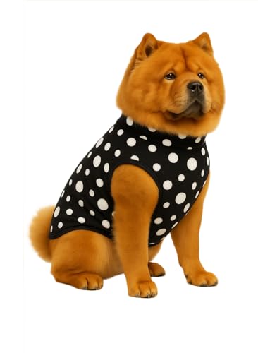 Image of The Pets Company Dog Winter Coat Jacket, Clothes, Windproof, Light Weight, Washable, Ultra Warm Thick Fleece Lined Dog Vest for Cold Weather Protection, (Polka Black Cherry, Large - 24 Inch)