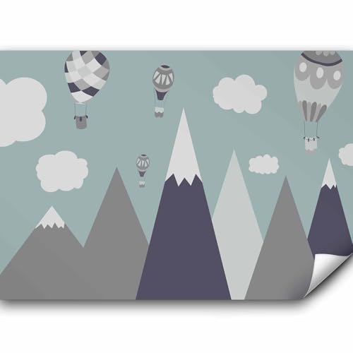murando - Vlies Fototapete für Kinder 350x256 cm Foto Tapete Schlafzimmer Kinderzimmer Moderne Vliestapete XXL Wandtapete Motivtapeten Bildtapete Wand Dekoration – Gebirge Ballon e-A-0135-a-a
