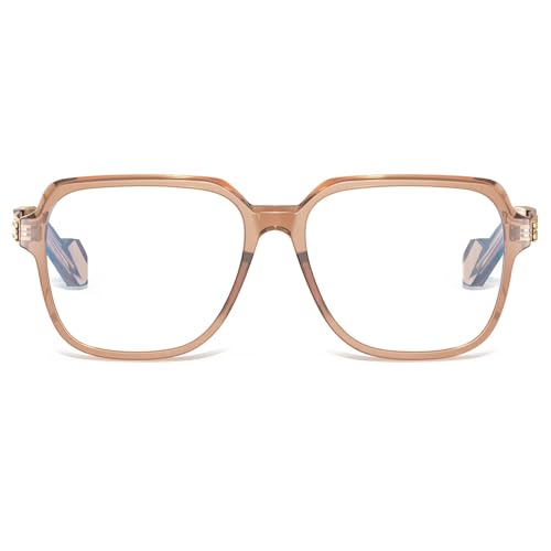 Image of VISOONE Oversized Blue Light Blocking Glasses with Chic Square TR90 Frame and Metal Temple for Women Men Ryan