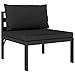 Lechnical Divano Divano da Giardino Divano da Esterno Salotto da Giardino Divano Sofa Divano per Interni Moderno Divano Centrale Modulare 1 pz con Cuscini Alluminio Antracite