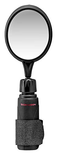 Schwinn Deluxe Bicycle Mirror, Black, Adjustable Stem for Cu