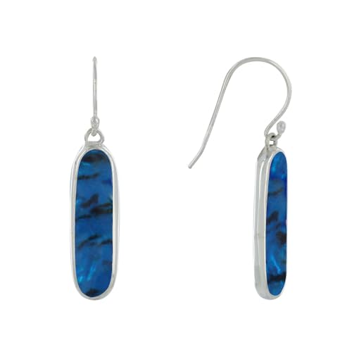 Boucles d'oreilles argent 925 ovales nacre bleue pour sublimer vos soirées