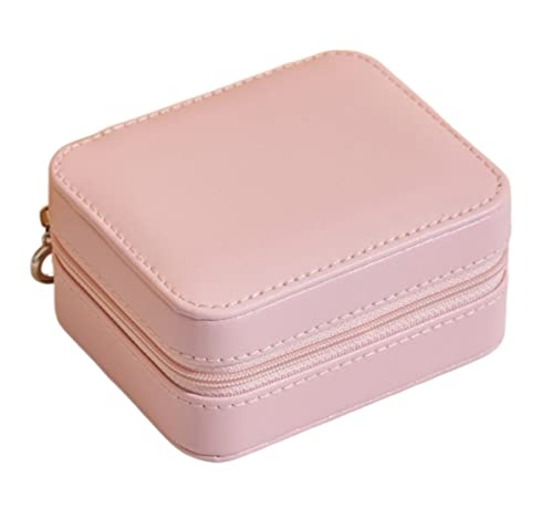 CYYHGD Organizador de Joyas Joyero Joyero para Mujer Organizador de Joyas de Viaje en Capas para Collares, Pendientes, Anillos, joyero Brillante, joyeros para Mujeres (Rosa 11 * 9 * 6 c
