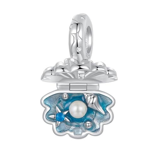 Dijes concha azul plata ley 925 colgantes abribles para pulseras mujer personalizados