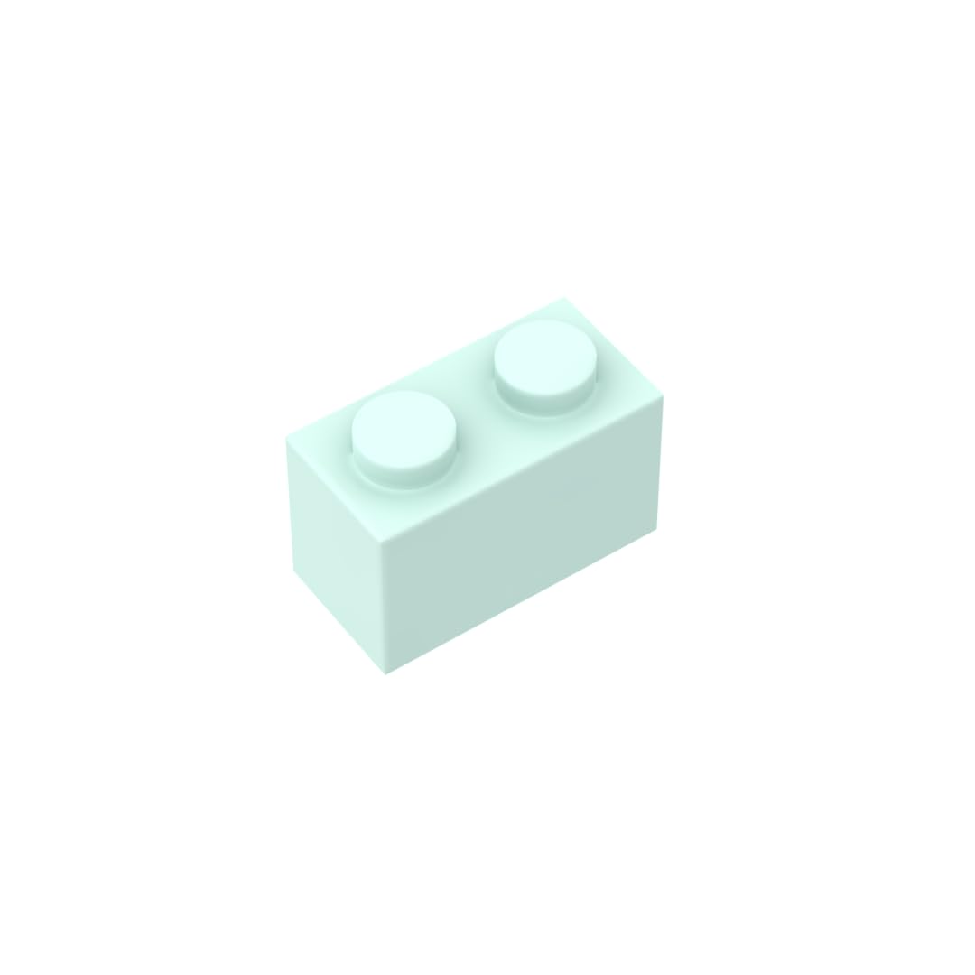 Gobricks 3065 1x2 Brick Without Bottom Tube in Light Aqua color