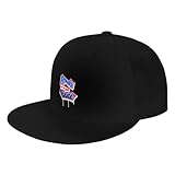 Letter E Snapback Hat Flat Bill Brim Baseball Cap for Men Women Sun Hats Black
