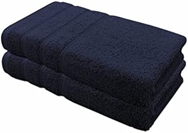 Premium Cotton Hand Towels 100% Soft Ring Spun Cotton 50 x 85 cm Hotel Quality Thick Absorbent (White, 2)