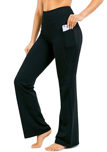 G Gradual 28"/30"/32"/34" Inseam Women's Yoga Pants with Pockets Black